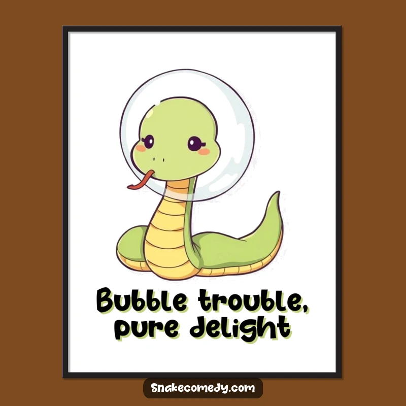 Free Printable Wall Art: Funny Snake Bubble Blowing Downloadable Decor
