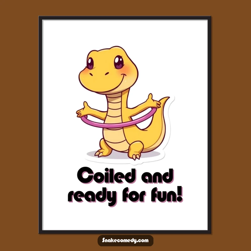 Funny Free Printable Wall Art: Hula Hoop Snake Dancing - Quirky Downloadable Home Decor