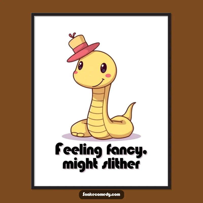 Free Printable Funny Wall Art: Smiling Snake with Hat Whimsical Downloadable Decor