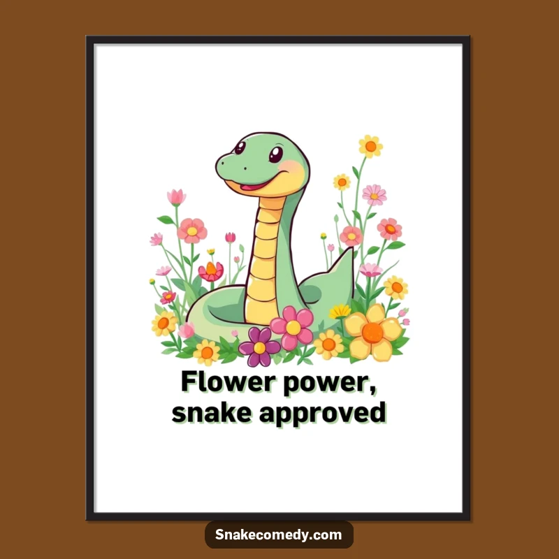 Funny Free Printable Wall Art: Smiling Snake Flowers - Joyful Decor