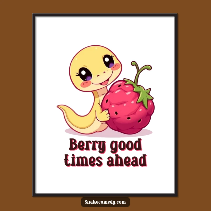 Free Printable Wall Art: Playful Snake Berry Chase Downloadable Art Decor