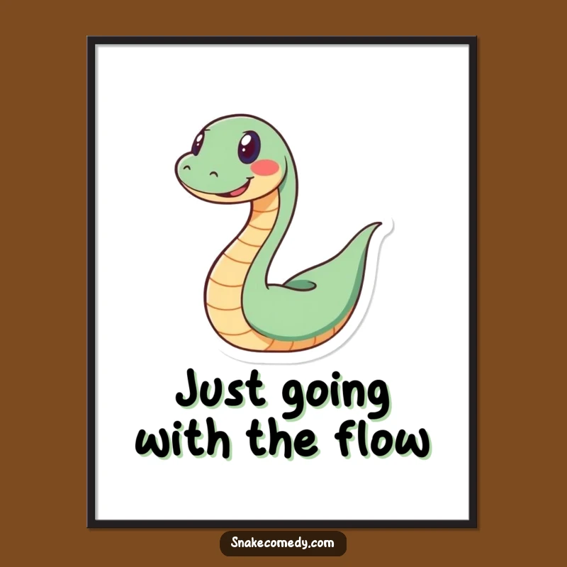 Free Printable Wall Art: Spiraling Grinning Snake - Funny Downloadable Decor
