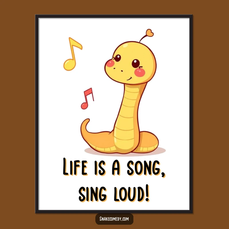 Funny Free Printable Wall Art: Snake Bops Note, Musical Decor!