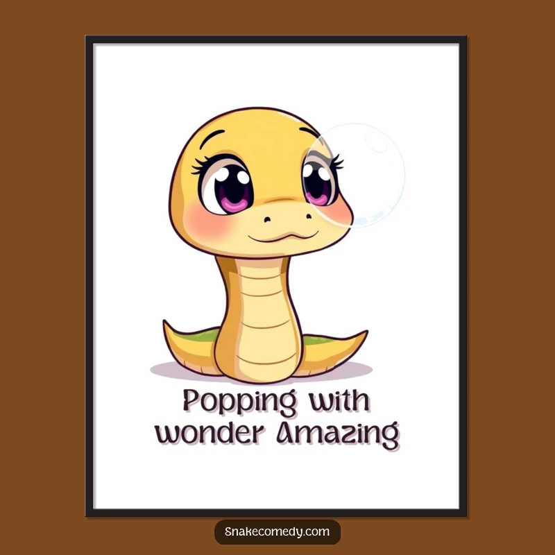Funny Free Printable Wall Art: Snake Bubble Wonder Downloadable Art Gift