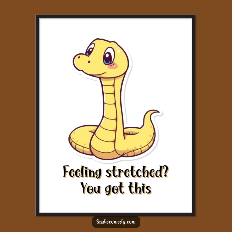Funny Free Printable Wall Art: Surprised Stretching Snake, Quirky Decor!