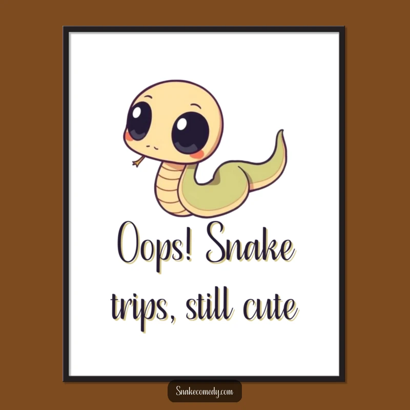 Funny Free Printable Wall Art: Tripping Snake Big Eyes Downloadable Decor