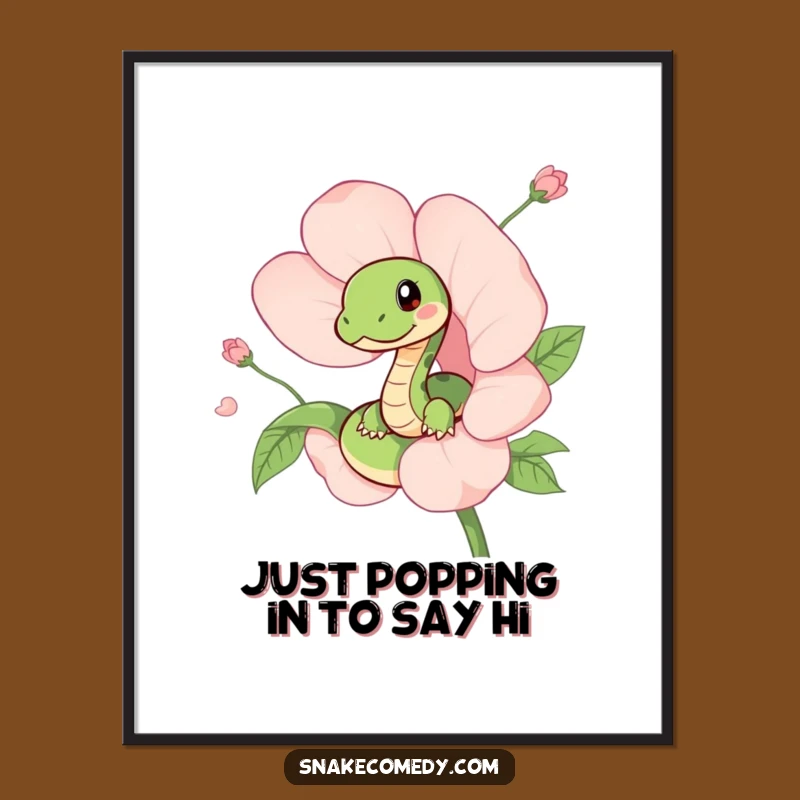 Free Printable Snake Flower Art - Funny Downloadable Wall Decor For Reptile Lovers