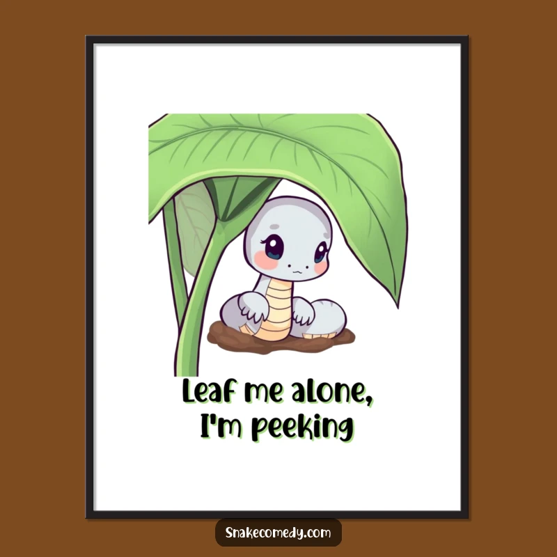 Free Printable Wall Art: Curious Snake Leaf Peek Downloadable Art Decor