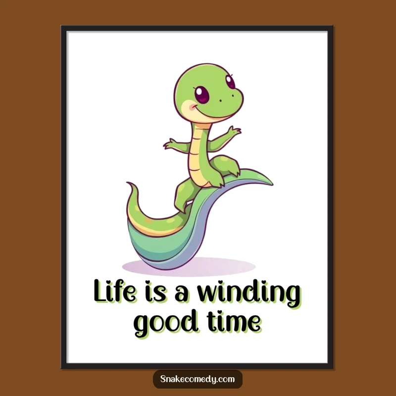Funny Free Printable Wall Art: Giddy Snake Slide Balance Downloadable Decor