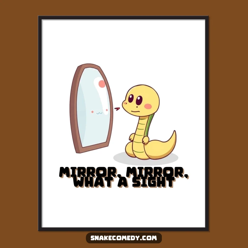 Free Printable Wall Art: Funny Snake Reflection Downloadable Decor