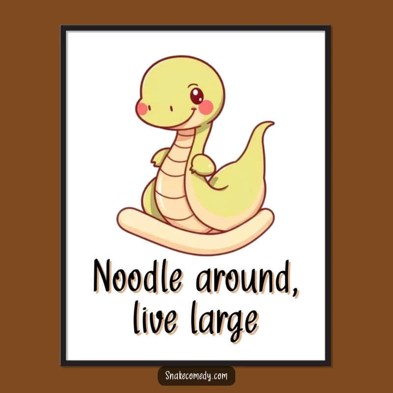 Funny Free Printable Wall Art: Snake in Noodle, Whimsical Downloadable Decor