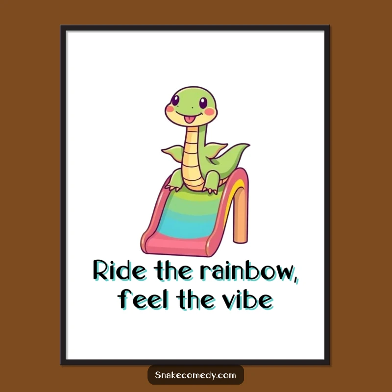 Free Printable Wall Art: Funny Snake Rainbow Slide Downloadable Decor