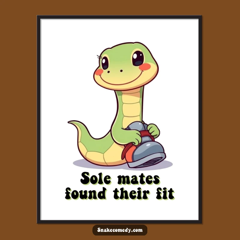 Funny Free Printable Wall Art: Snake Tries Shoe, Quirky Decor!