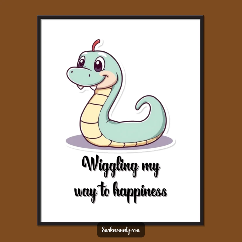 Free Printable Wall Art: Playful Grinning Snake - Downloadable Art