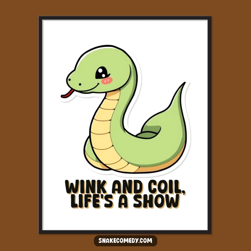Funny Free Printable Wall Art: Winking Snake's Drama, Humorous Downloadable Art
