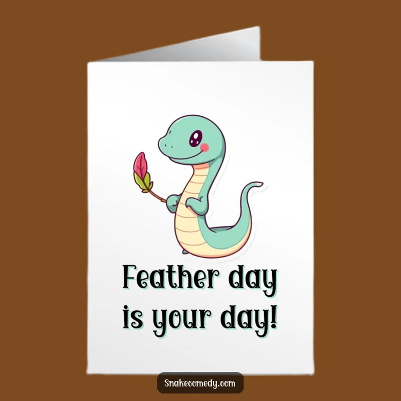 Free Printable Birthday Card: Feather Balancing Snake - Downloadable Joy