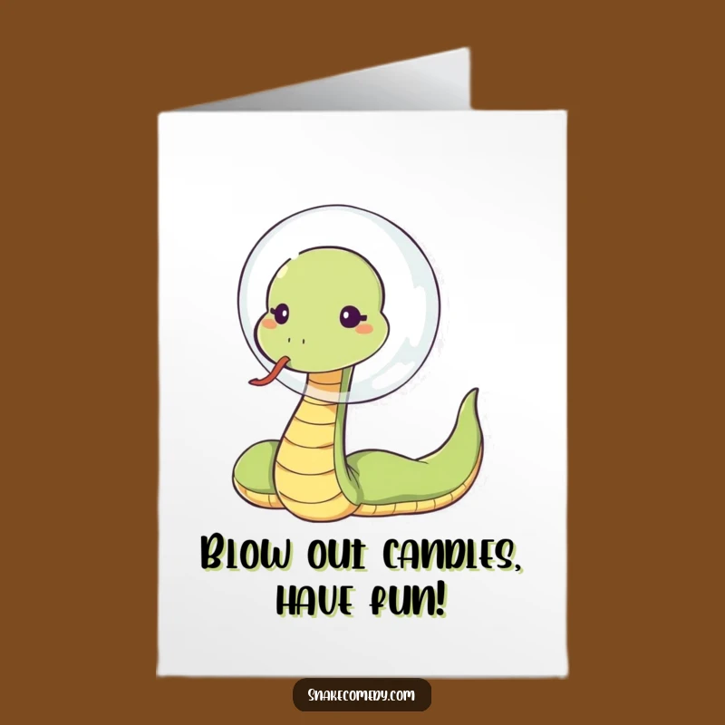 Free Printable Birthday Card: Sassy Snake Bubble Funny Downloadable Gift