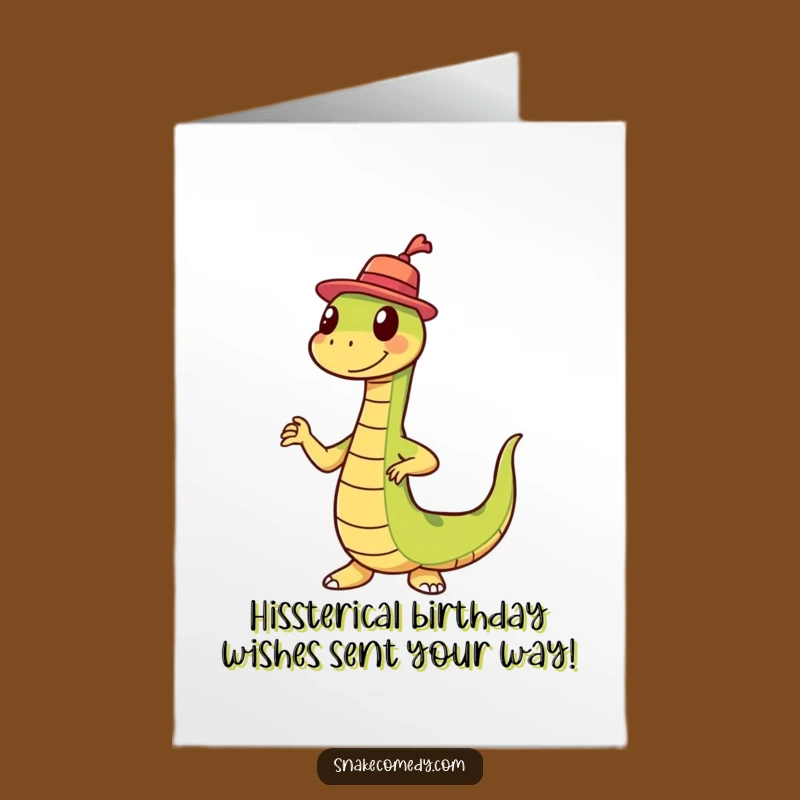 Free Printable Birthday Card: Silly Snake Hat Dance Funny Downloadable Gift