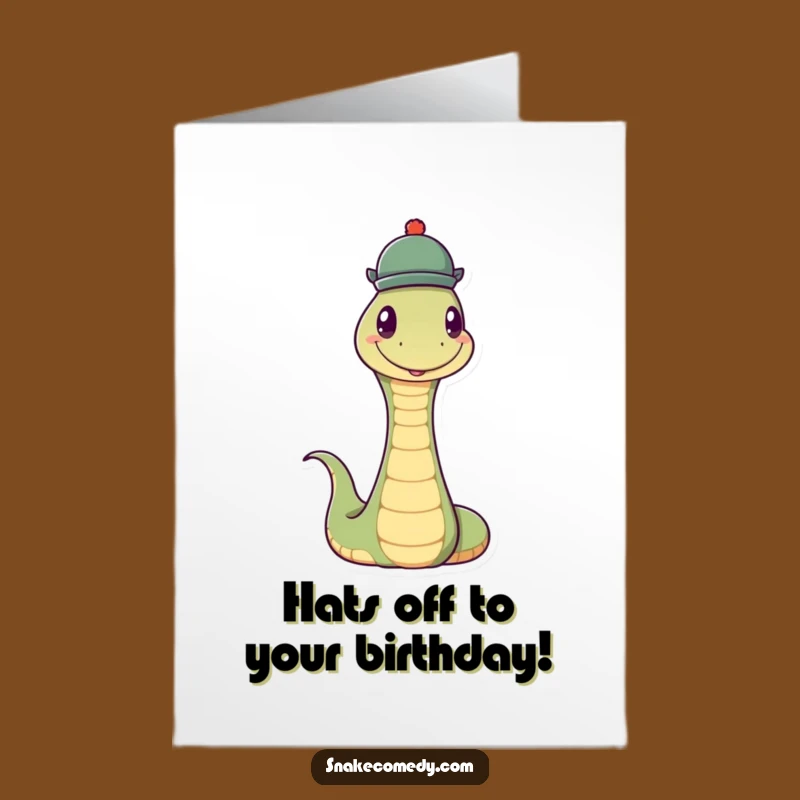 Funny Free Printable Birthday Card: Hat Snake - Dapper Downloadable Gift