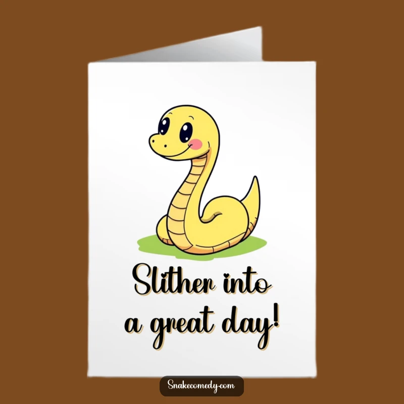 Funny Free Printable Birthday Card: Joyful Snake Colorful Path Downloadable