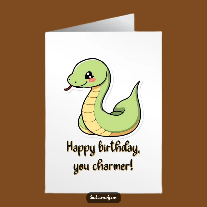 Free Printable Birthday Card: Winking Snake's Dance, Funny Downloadable Gift