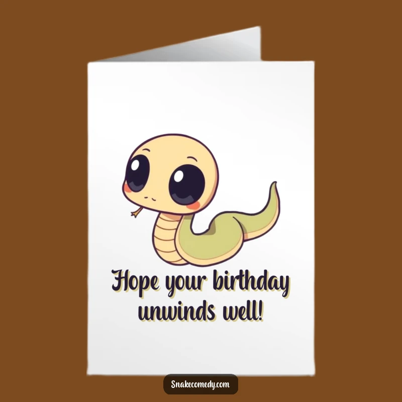 Funny Free Printable Birthday Card: Tripping Snake Big Eyes Downloadable