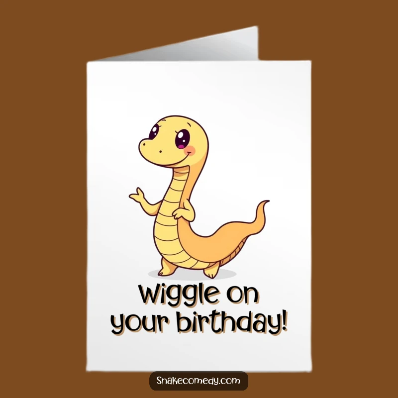 Free Printable Birthday Card: Wiggle Dance Snake Fun - Funny Downloadable