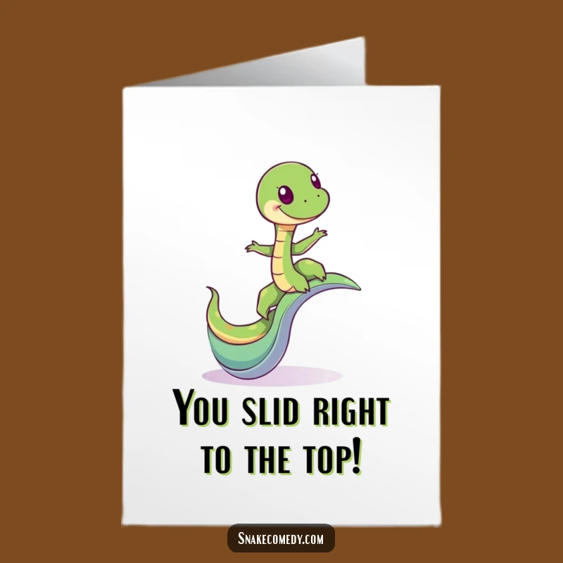 Free Printable Congrats Card: Giddy Snake Slide Balance Funny Gift