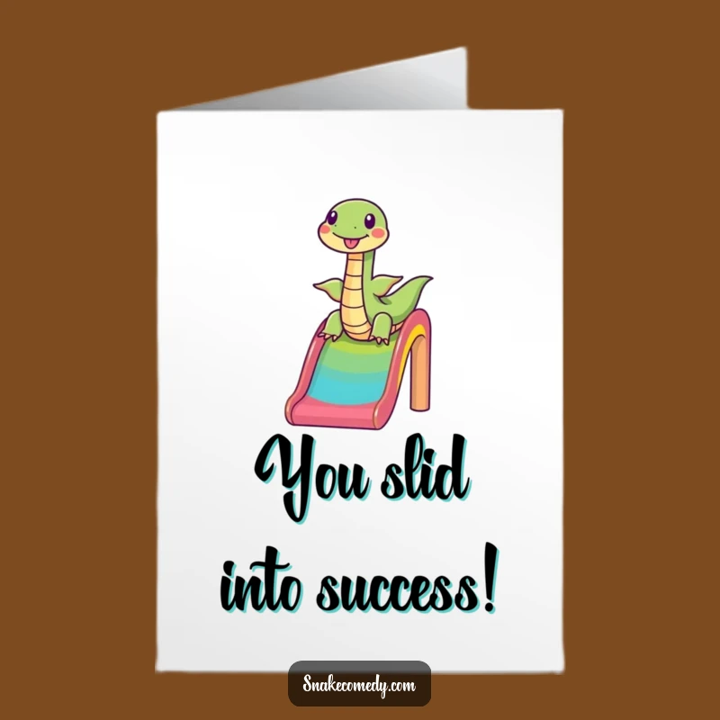 Free Printable Congrats Card: Snake Rainbow Slide Downloadable Gift