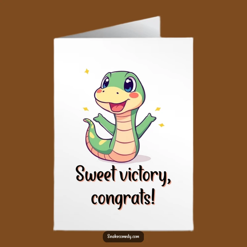 Free Printable Congrats Card: Surprised Snake Sweet Pop Humor Gift