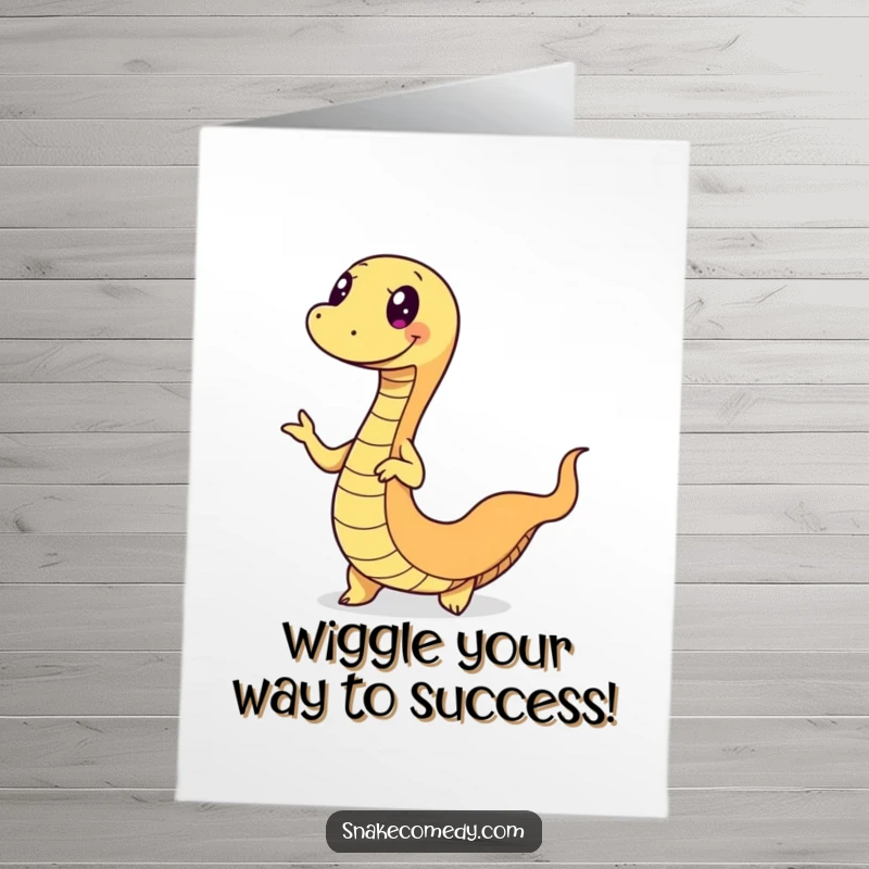 Funny Free Printable Congratulations Card: A snake does a lively wiggle dance to congratulate. Perfect for download.
