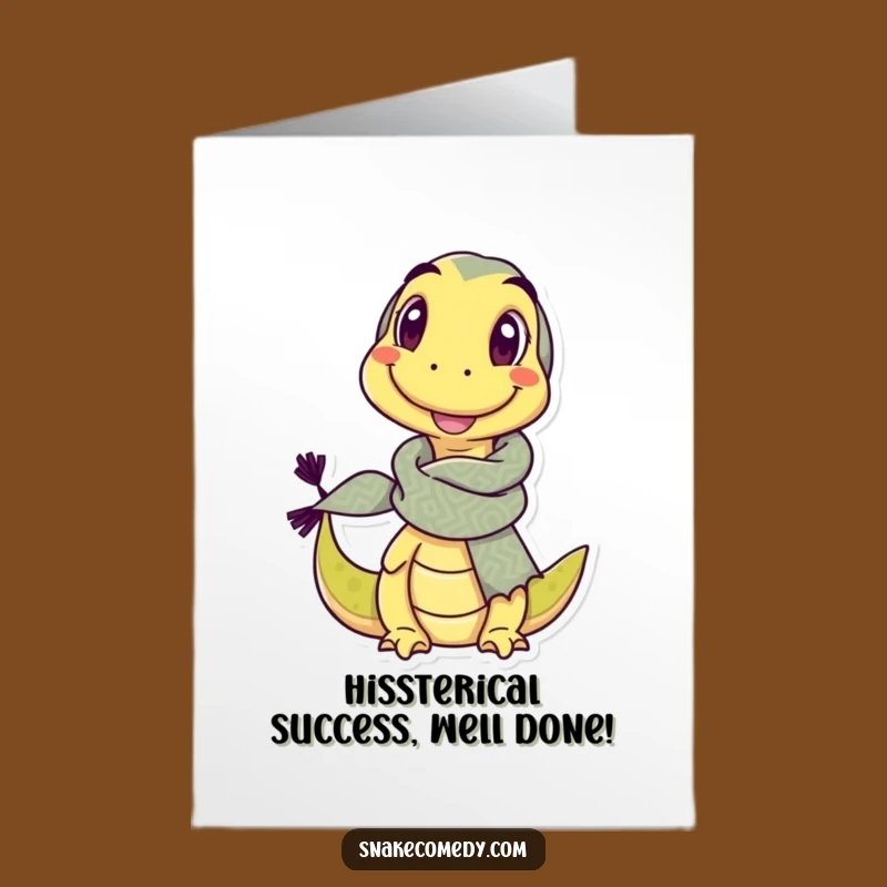 Free Printable Congratulations Card: Witty Snake with Scarf - Downloadable Celebration Art