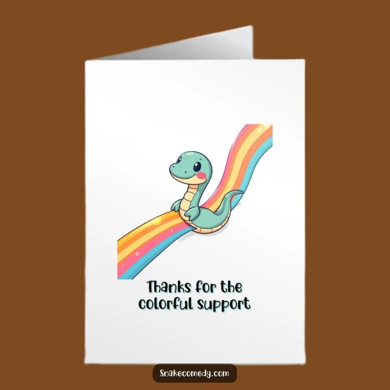 Downloadable Thank You Card: Snake's Rainbow Slide, Funny Free Printable