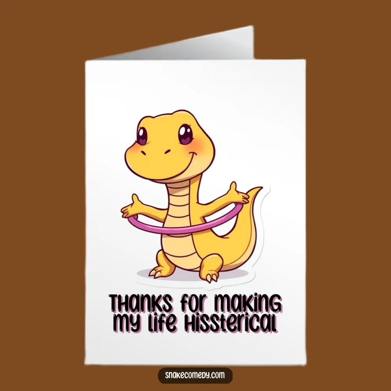 Free Printable Hula Hoop Snake Thank You Card - Funny Downloadable Gift for Gratitude