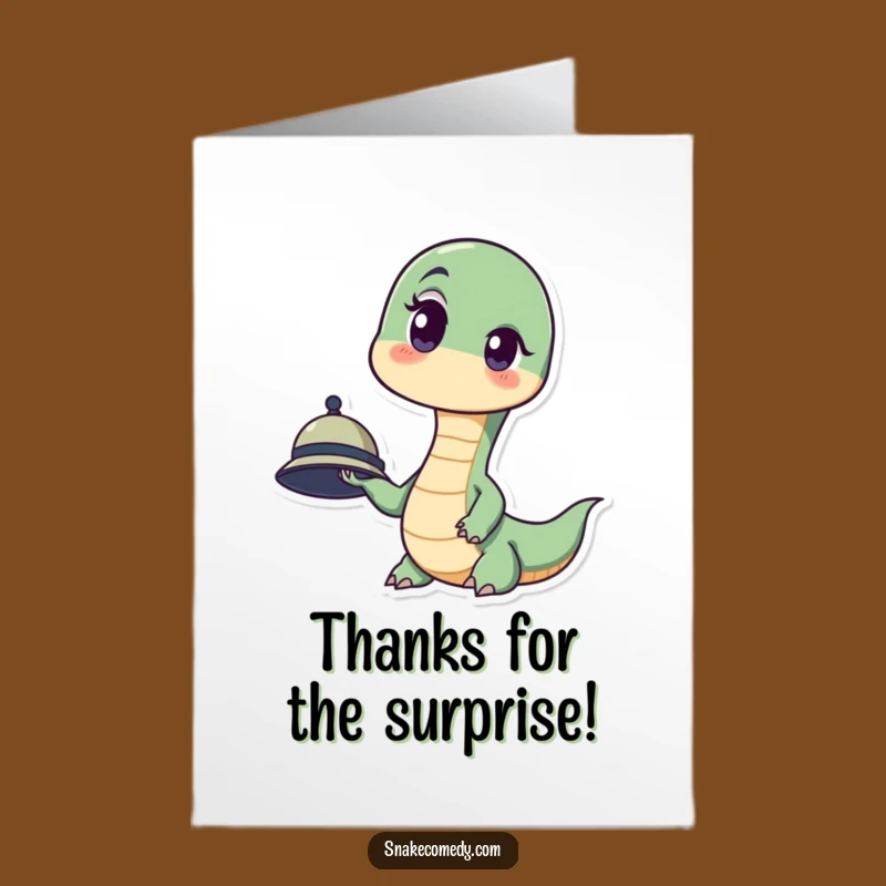 Free Printable Surprised Snake Thank You Card - Funny Downloadable Gift for Unexpected Thanks