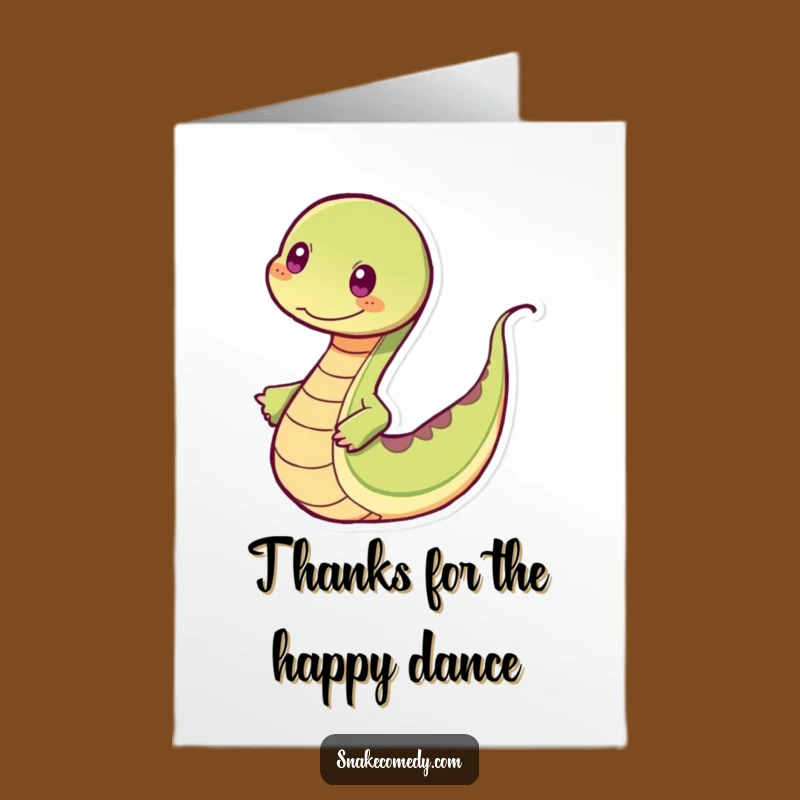 Free Printable Thank You Card: Dancing Snake - Fun & Lively Downloadable Gift!