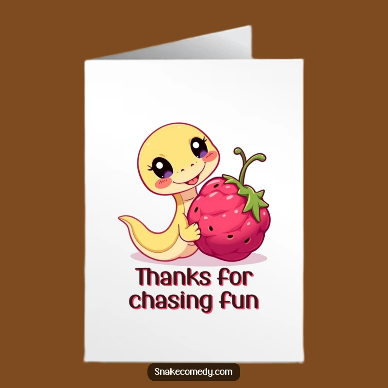 Free Printable Thank You Card: Fun Snake Berry Chase Funny Downloadable Gift