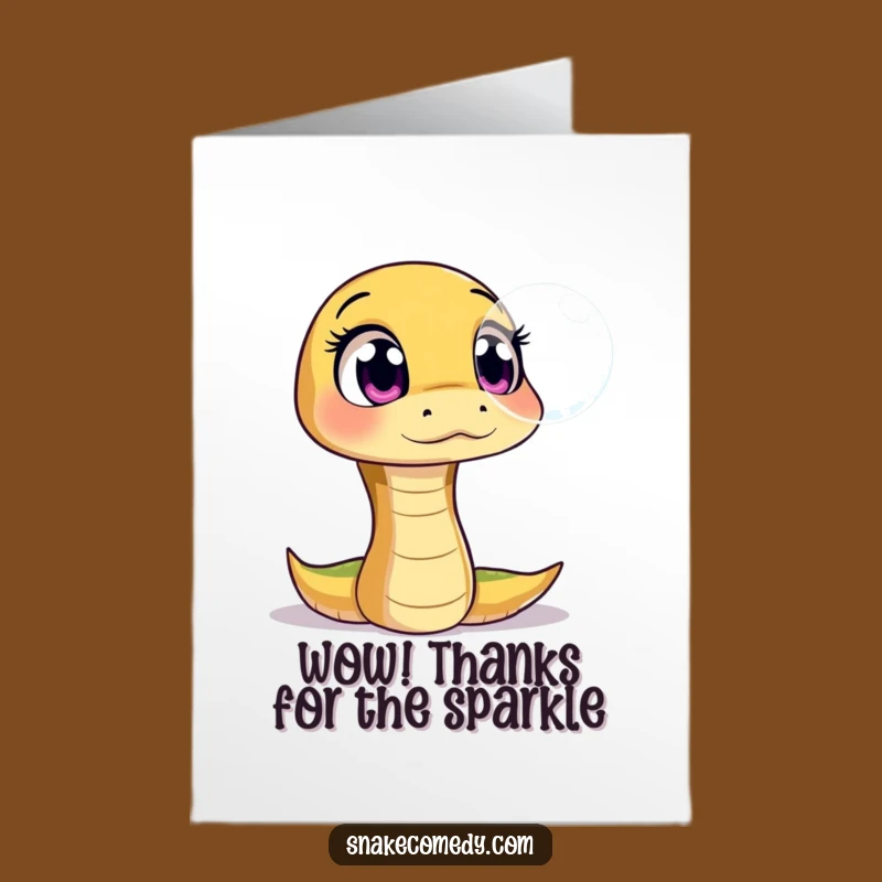 Free Printable Thank You Card: Snake Bubble Surprise Funny Downloadable Gift