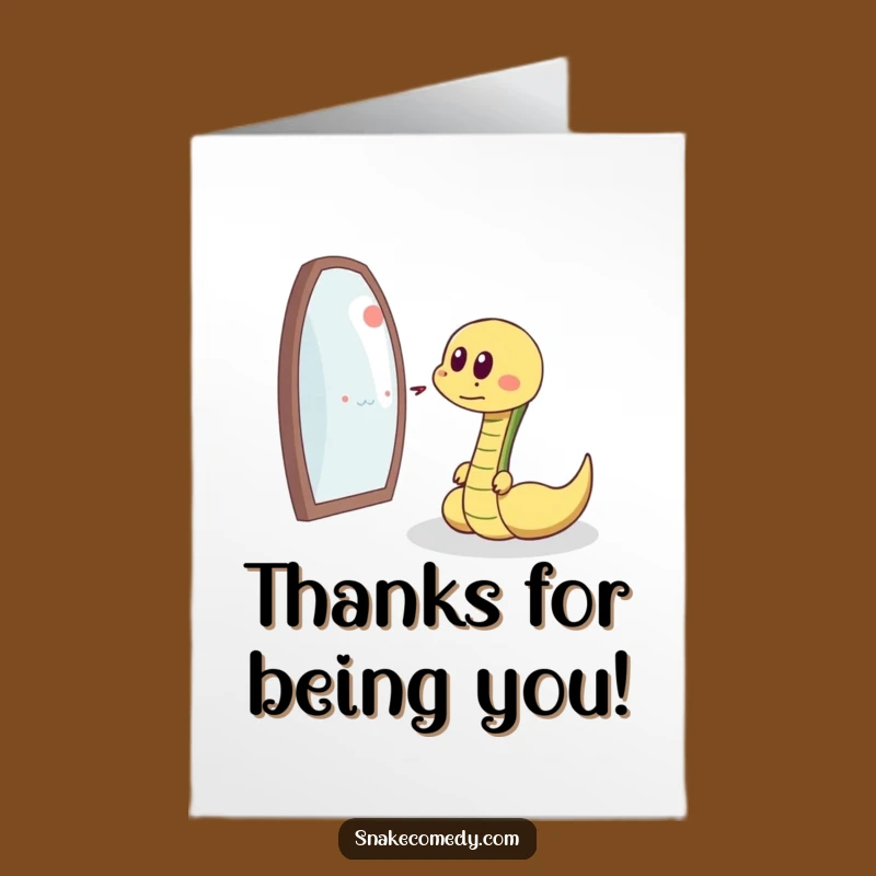 Free Printable Thank You Card: Snake Reflection Downloadable Gift