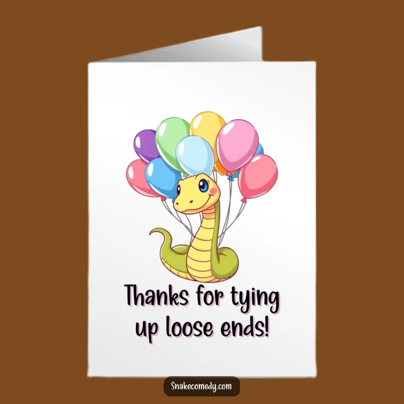 Free Printable Thank You Card: Snake Thanks With Balloons - Cute Downloadable Gift