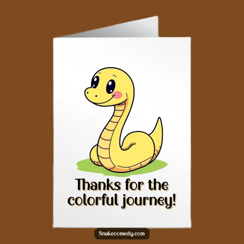 Funny Free Printable Thank You Card: Joyful Snake Colorful Path Gift