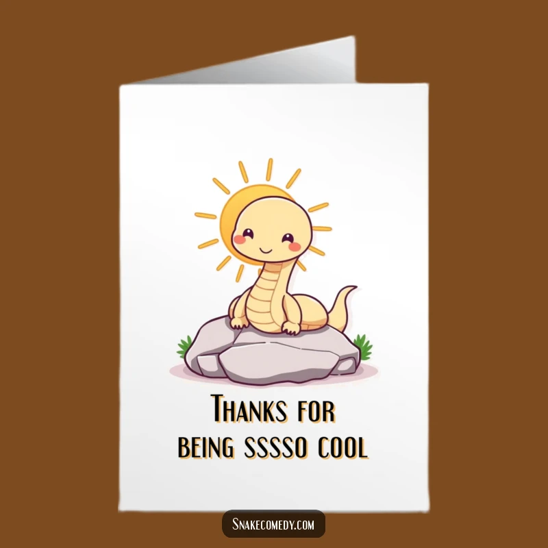 Free Printable Thank You Card: Snake Sunning - Funny & Relaxed Downloadable Gift!