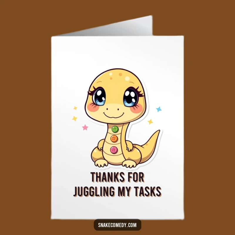 Free Printable Juggling Snake Thank You Card - Funny Downloadable Gift for Shiny Appreciation