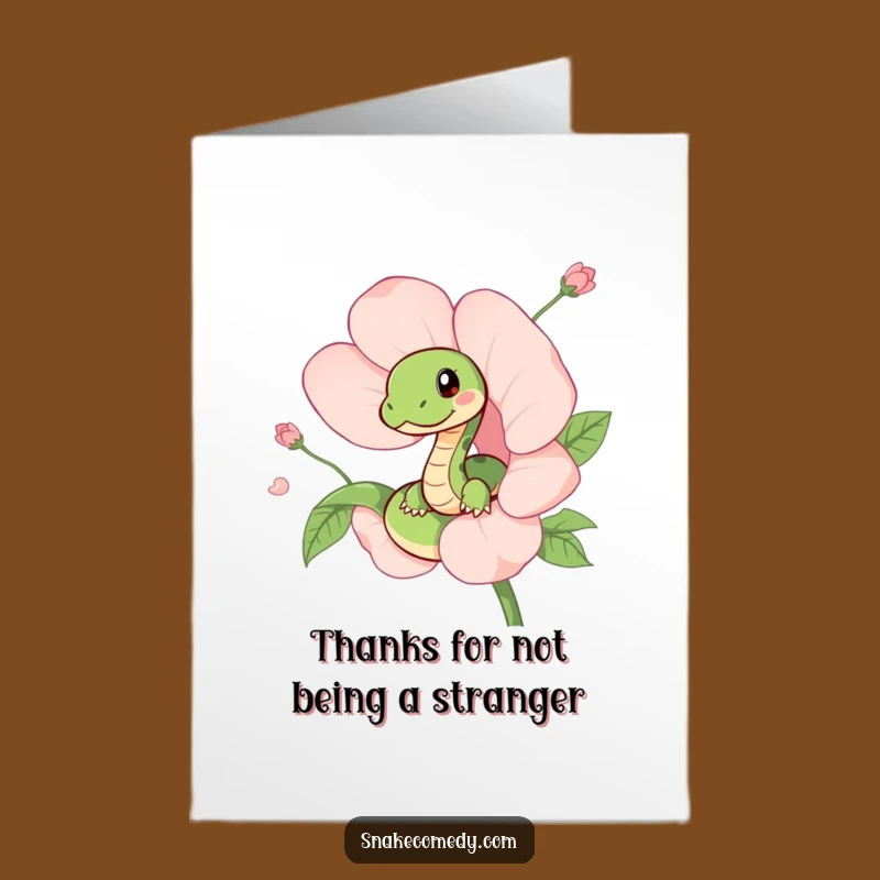 Free Printable Snake Flower Thank You Card - Adorable Downloadable Gift For Gratefulness