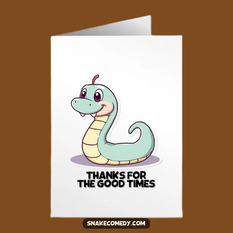 Free Printable Thank You Card: Grinning Snake - Downloadable Thanks