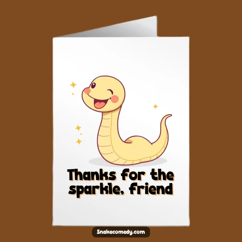 Free Printable Thank You Snake Card: Funny Sparkle Downloadable Gift for Appreciation