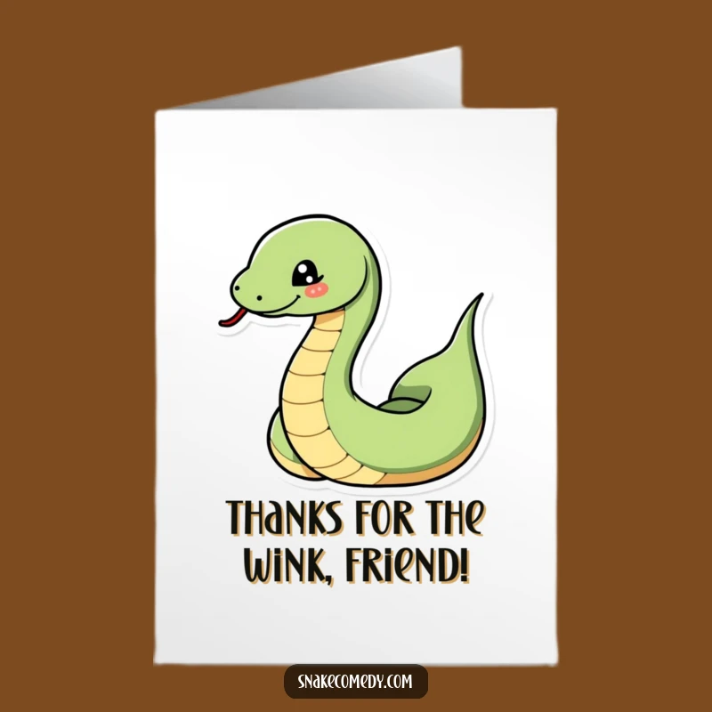 Free Printable Thank You Card: Winking Snake's Thanks, Amusing Downloadable Gift