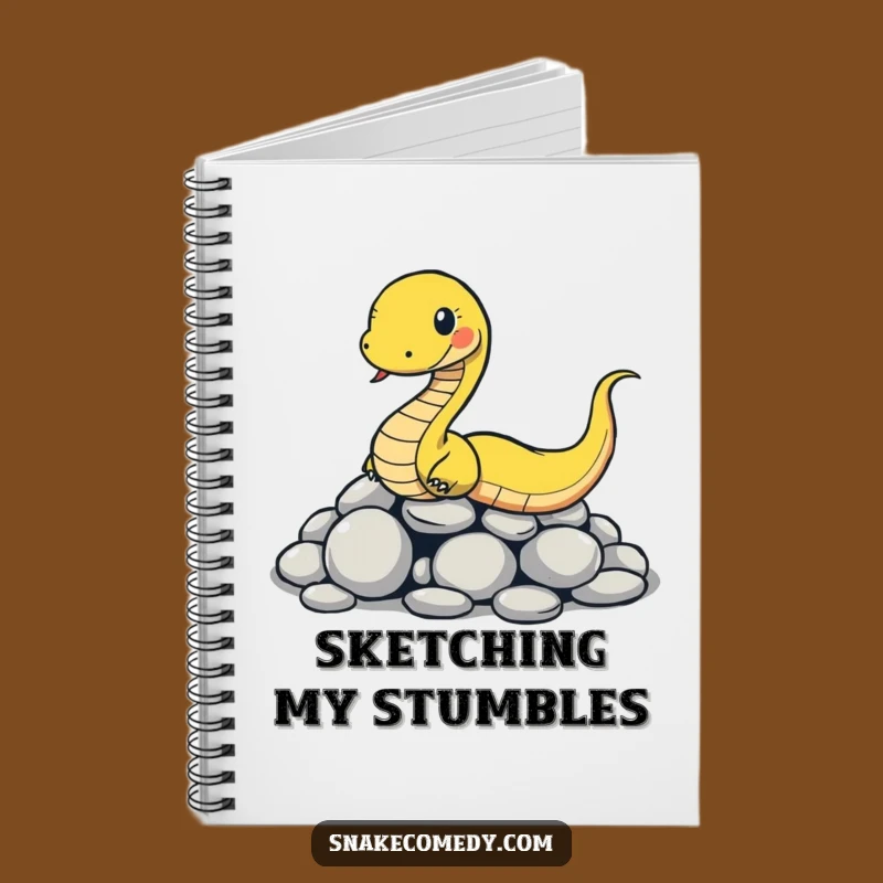 Funny Slipping Snake Notebook: Comical Reptile Stone Slide Journal