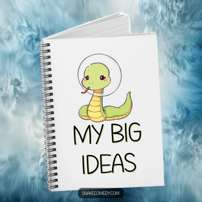 Funny snake blowing bubble, sassy tongue flick, cartoon journal, perfect funny gift for note-takers.