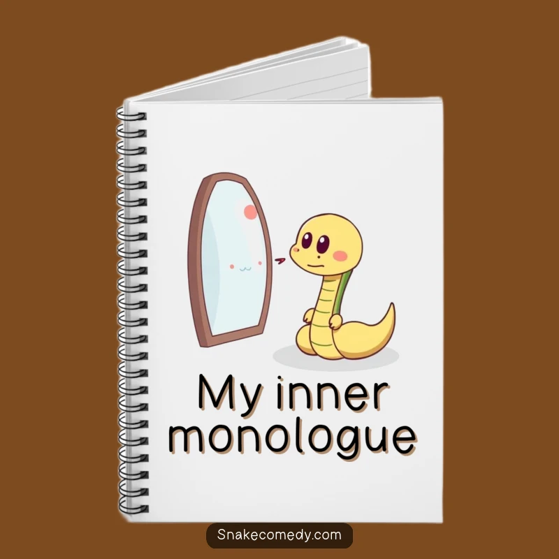 Funny Snake Reflection Chase Notebook - Journal Cartoon Pet Fun Gift
